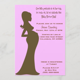 Invitation rose de bosse de bébé