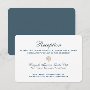 Invitation Rose de boussole classique nautique   Réception de