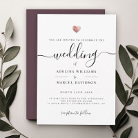 Rose de calligraphie minimale moderne Mariage de c