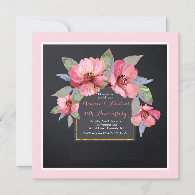 Invitation rose de cornouiller (Devant)