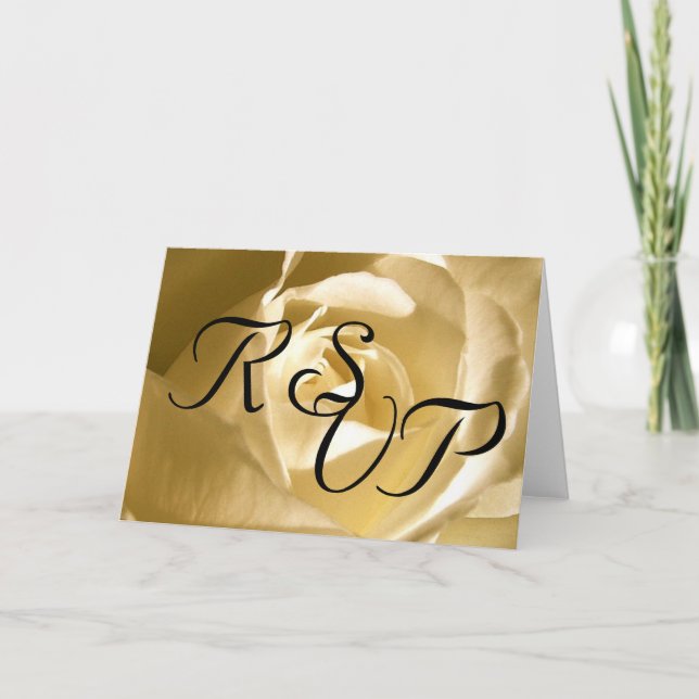 Invitation Rose de crème RSVP de mariage (Devant)