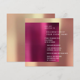 Invitation Rose de cuivre de la partie de surprise minimale m