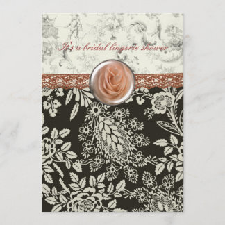 Invitation rose de Fête de la mariée de dentelle
