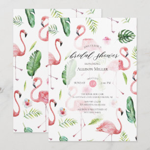 Invitation rose de Fête de la mariée de Flamant