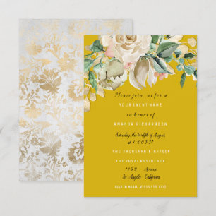Invitation Rose de fête de mariage et de naissance Peinture f