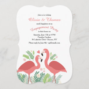 Invitation rose de Flamant rose