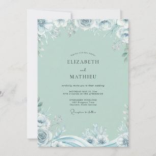 Invitation Rose de glace de mer Wedding