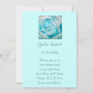 Invitation Rose de glace turquoise