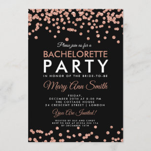 Invitation Rose de la fête de Bachelorette Parties scintillan