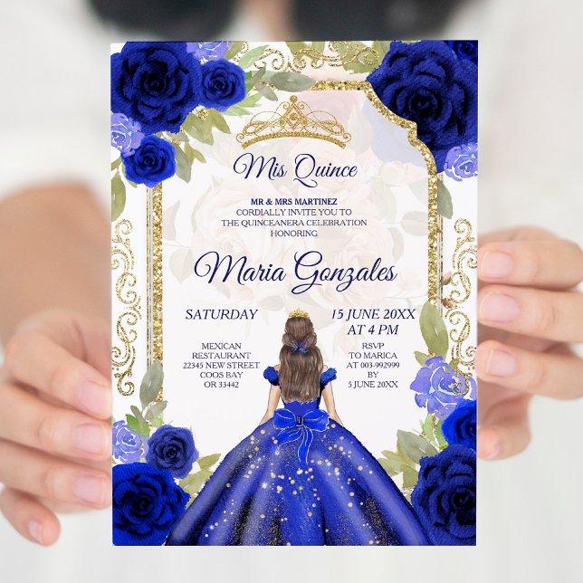 Invitation Rose de la marine Mexicaine Charra Quinceanera (Créateur téléchargé)