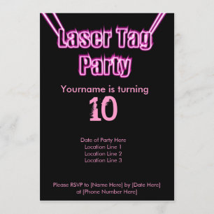 Invitation rose de la partie laser