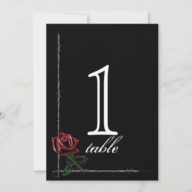 Invitation Rose de l'anniversaire du fils barbelé gothique Nu (Devant)