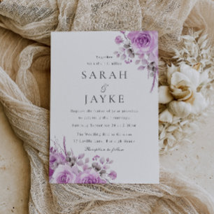 Invitation Rose de lavande moderne tendance Boho Mariage Flor