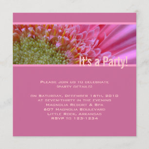 Invitation rose de partie