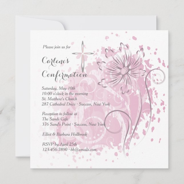 Invitation rose de pissenlit (Devant)