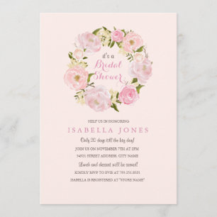 Invitation Rose  de printemps Peach Peach Pink