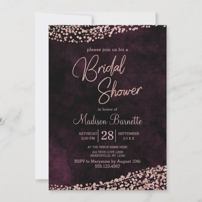 Invitation Rose de vin de Bourgogne Gold (Devant)