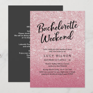 Invitation rose de week-end de Bachelorette de