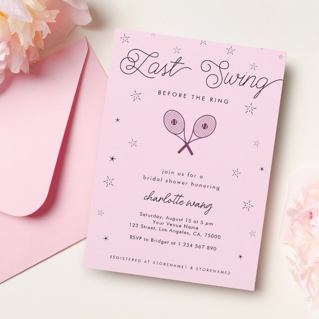 Invitation Rose | Dernière aile avant la Fête des mariées de  (Créateur téléchargé)
