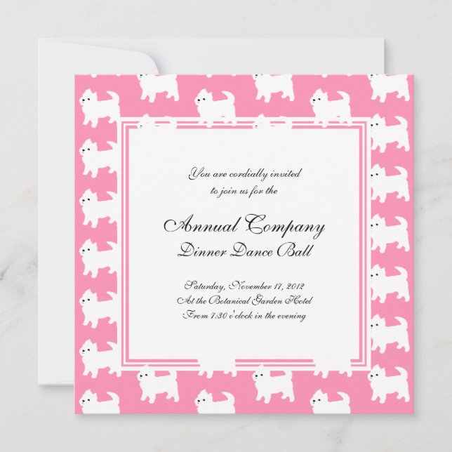 Invitation Rose des montagnes occidental de motif de Westies (Devant)