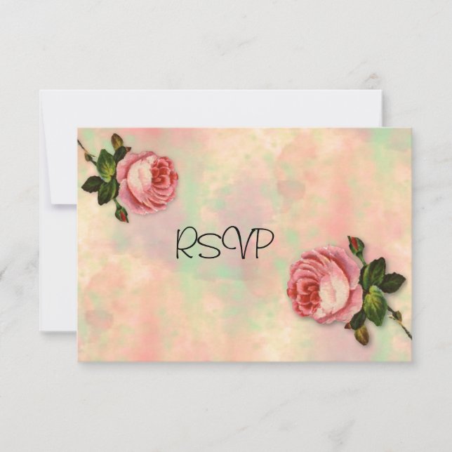 Invitation Rose d'été Réception de mariage RSVP (Devant)
