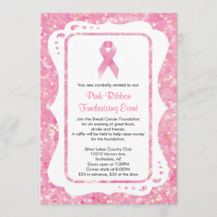 Invitation rose d'événement de collecte de fonds