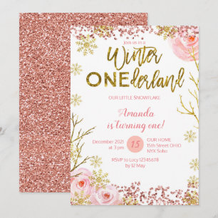 Invitation Rose d'invitation d'anniversaire d'ONEderland