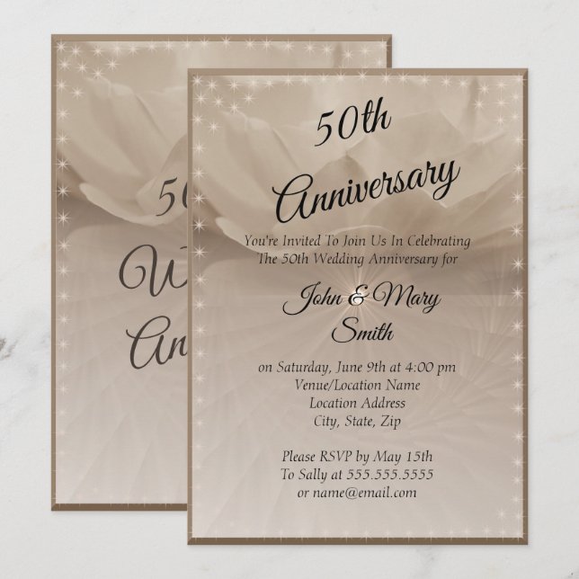 Invitation Rose d'Or 50e anniversaire (Devant / Derrière)