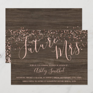 Invitation Rose d'or confetti de bois d'automne Mme bridal do