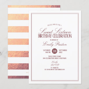 Invitation Rose Doré   White Elegant Sweet 16 Party
