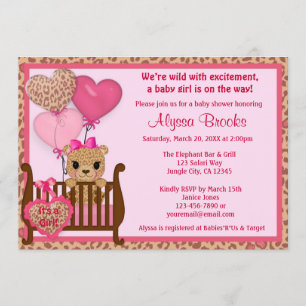 Invitation Rose doux de l'invitation CGS de baby shower de
