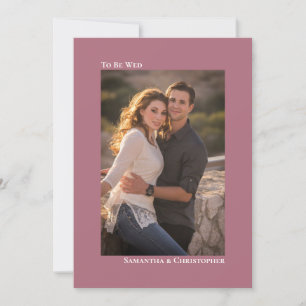 Invitation Rose Dusty simple ou Mariage photo vertical Mauve