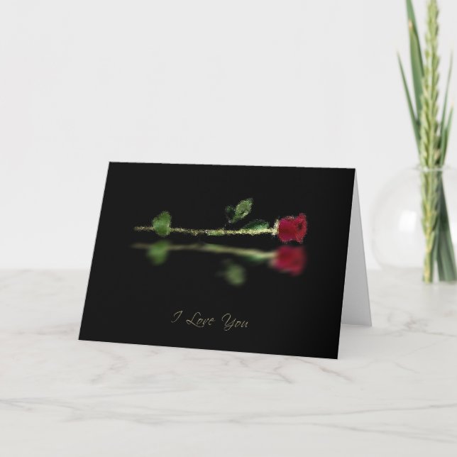 Invitation Rose en feuille (Devant)