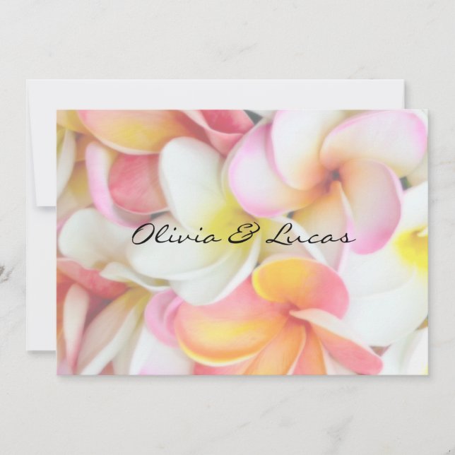 Invitation Rose et jaune romantiques de Plumeria (Devant)