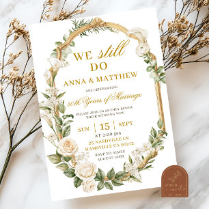 Invitation Rose et lys blanc Nous faisons toujours l'annivers