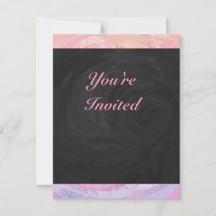 Invitation Rose et Noir Personnalisé
