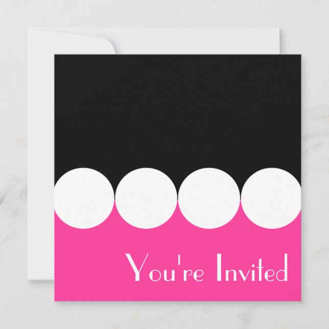 Invitation rose et noire d'anniversaire (Devant)