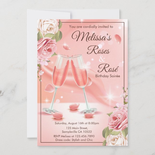 Invitation rose et rosé (Devant)