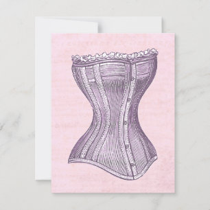 Invitation Rose et violet Victoret style Vintage