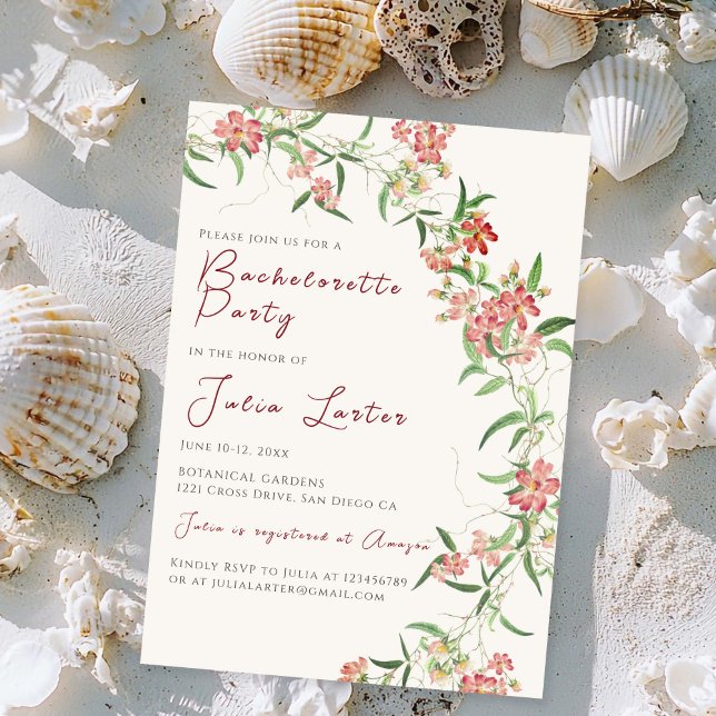 Invitation Rose Fleur sauvage rose Print (Créateur téléchargé)