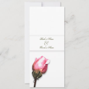 Invitation Rose floral élégant de rose de mariage