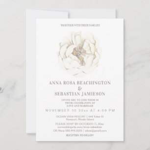 Invitation *~* ROSE floral éthéré AR8 Mariage RSVP Invitati