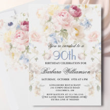 Rose Florale Élégante Peinte de Teint 90e Annivers