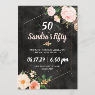 Invitation Rose Florale Rose pour Femmes
