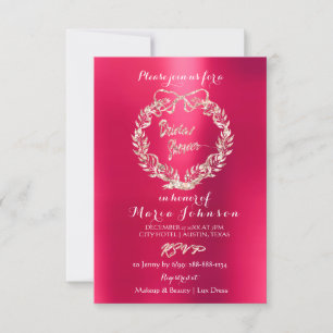 Invitation Rose framboise rose Fête des mariées