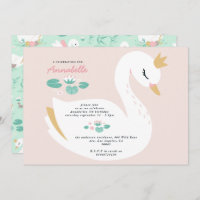 Rose girly élégant mignon belle cygne enfants