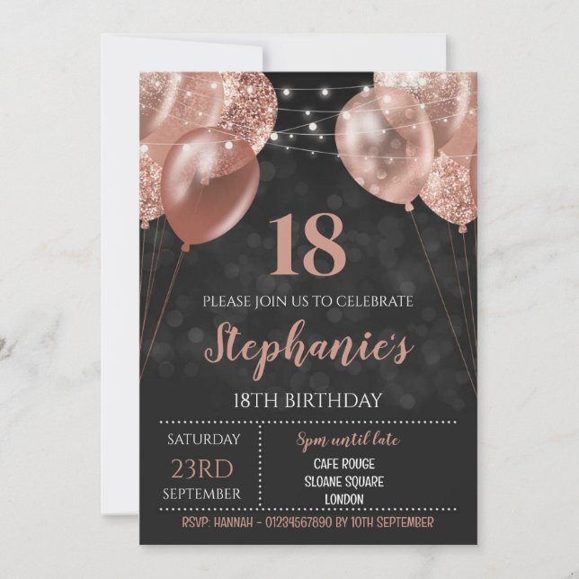 Invitation Rose Gold 18e (Devant)
