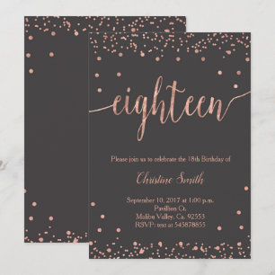 Invitation Rose Gold 18th Birthday Celebration