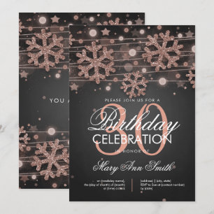 Invitation Rose Gold 30e anniversaire Parties scintillant d'h