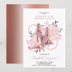 Invitation Rose Gold 70e anniversaire Surprise